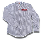 View Item Merc Mod Ticking Stripe Slim Fit L / S Shirt Navy Blue 
